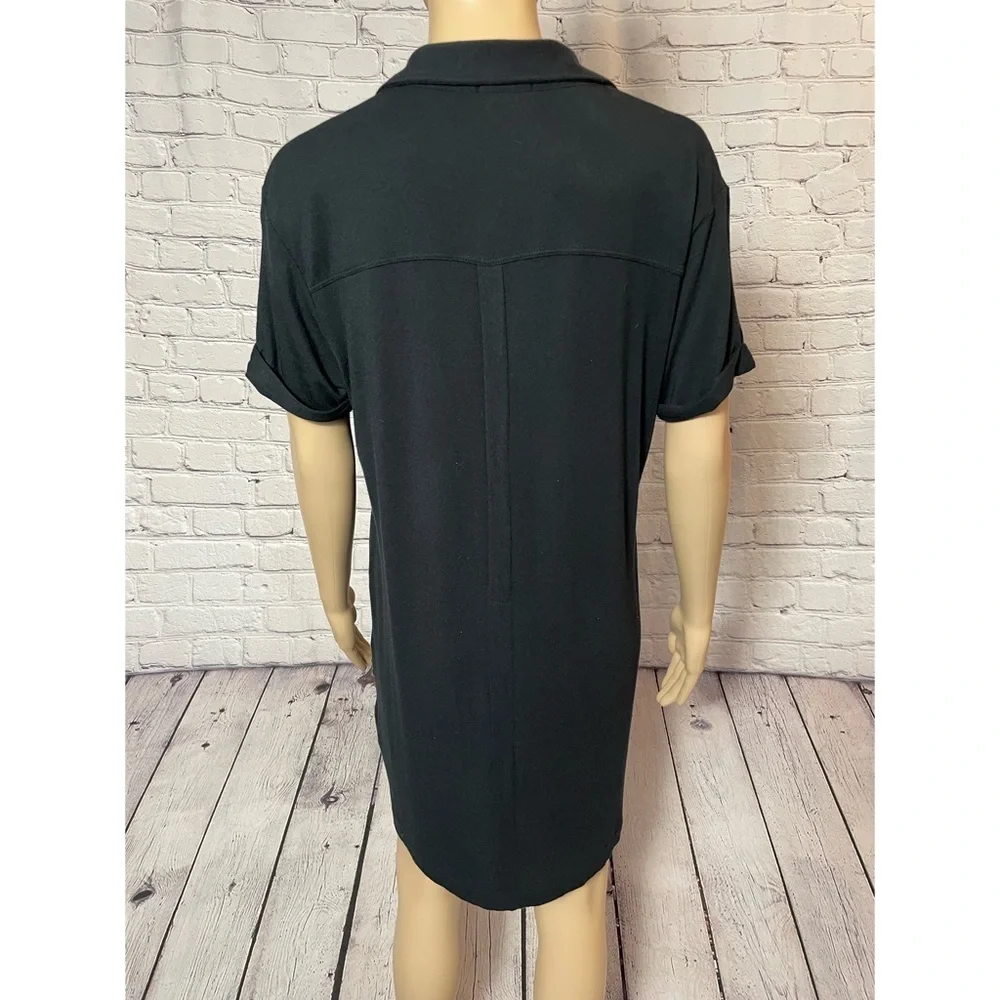 Theory Black Short Sleeve Jersey Shirt Dress Size M - Picture 5 of 9